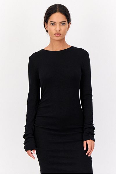 Don't Call Me Jennyfer Women Solid Midi Casual Dress, Black