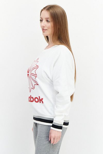 Reebok Women Sportswear Fit Long Sleeves Walking Sweatshirt, White