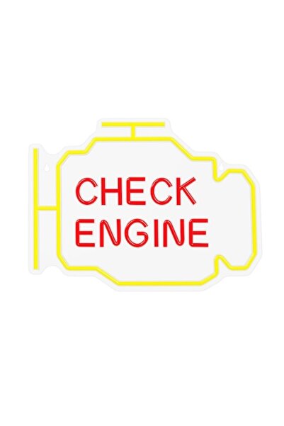 Dali Decorațiune decorativă de perete LED cu mesajul „Check Engine”, 30x40x2 ...