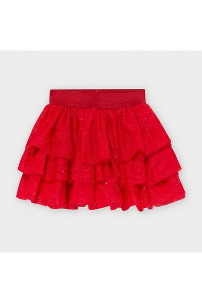 MAYORAL Baby Skirt, Red with Ruffles,