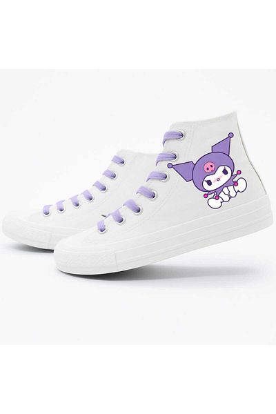 LİASSHOES White Linen Bebe Kuromilicik Printed Children's Sports Shoes Sneaker