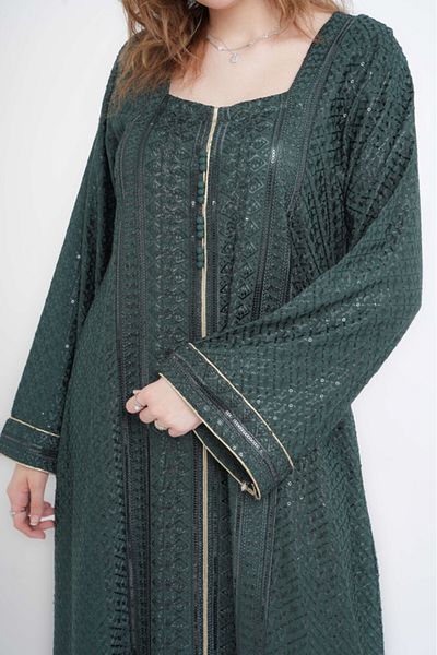IKKXA Dazzling Charm Embroidered Jalabiya