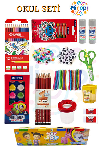 Minopi Kreş Anasınıfı Anaokulu Okul Kırtasiye Seti Okula Dönüş Seti 16 Parça ...