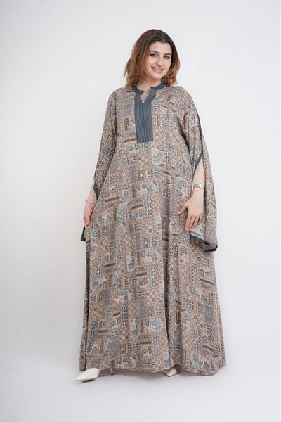 IKKXA Patterns Printed Jalabiya