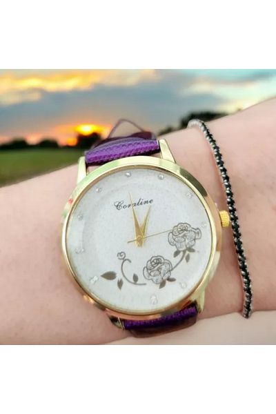 OEM Ceas elegant de damă cu brățară inclusă - violet
