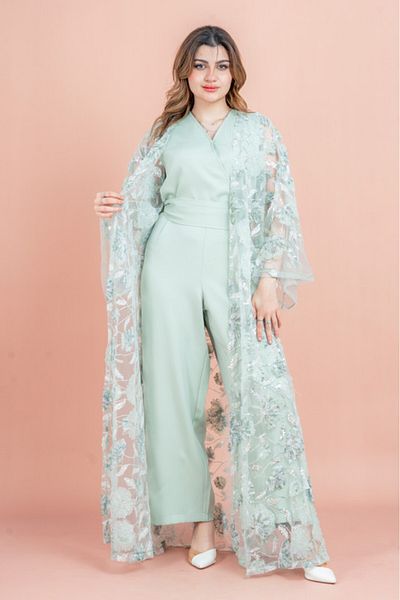 IKKXA Modern Floral Fusion Abaya