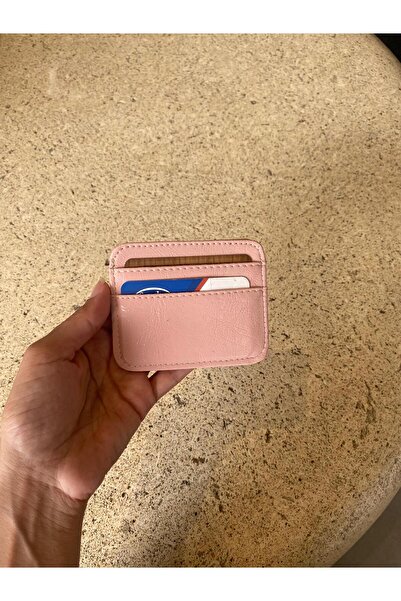 mlio Pink Leather Card Holder Wallet Minimalist and Elegant Design