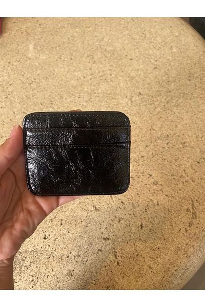 mlio Black Leather Card Holder Wallet Minimalist and Elegant Design