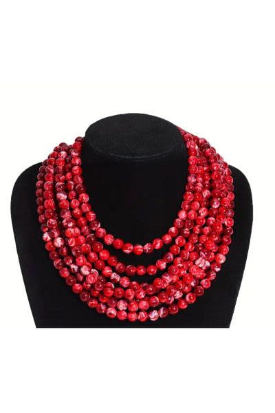 Enanice Beaded Multi-Layered Necklace