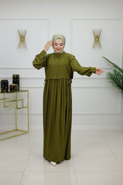 VALENS BOUTİQUE Women's Hijab Dress 2 Piece Vest & Dress