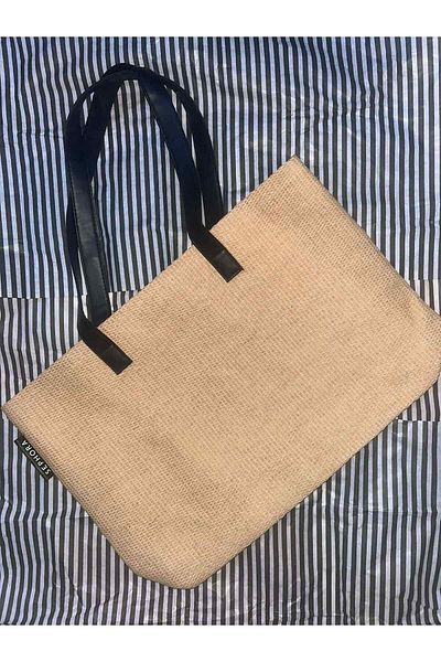 SEPHORA bag, beige, heavy linen, large size