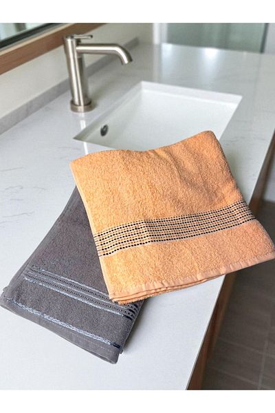 MixCotton Home 100% Cotton 2 Pack Bath Towel and Hair Towel 70X140 cm +50X90 cm
