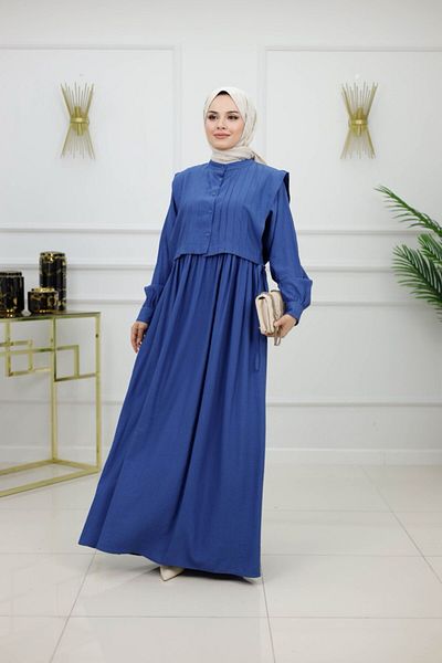 VALENS BOUTİQUE Women's Hijab Dress 2 Piece Vest & Dress