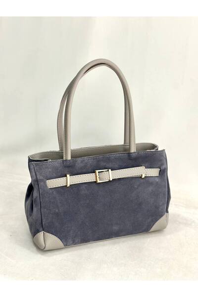 My Easy Shop Women's Bag Genuine Suede Leather Belt Detailed