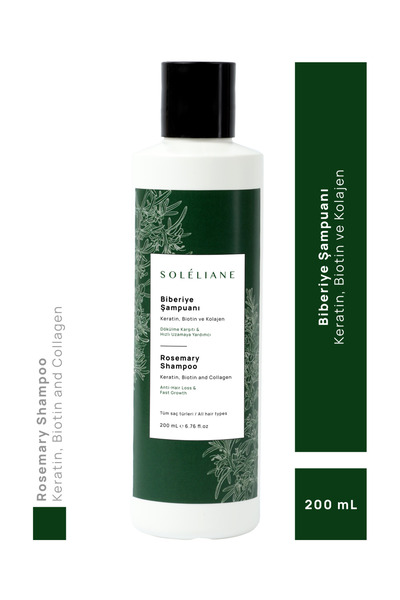 SOLELİANE Keratin Kolajen Biotin Biberiye Özlü Onarıcı Besleyici Şampuan Sham...