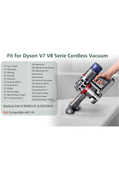 RotRever Συμβατό φίλτρο Hepa για ασύρματη ηλεκτρική σκούπα Dyson V7 V8, Σετ φίλτρων Hepa συμβατό με Dyson V8 V7-2 τεμάχια