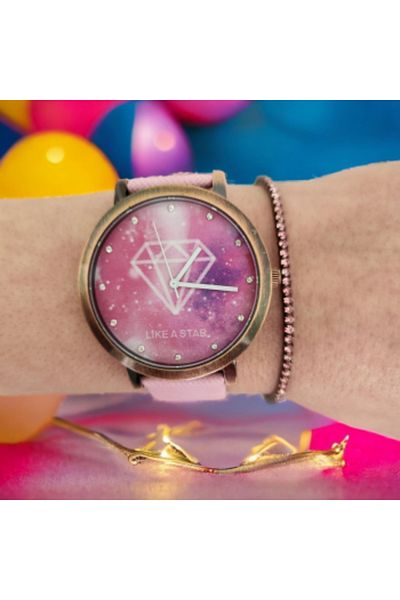 OEM Ceas de dama casual roz cu bratara inclusa