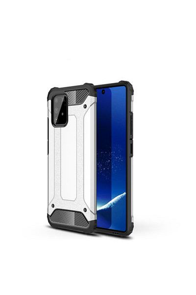 Paladyum Case Samsung Galaxy A91 S10 Lite Compatible Silver Tank Case