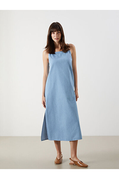 LC Waikiki Vizyon New Season U-Neck Strap Jean Dress