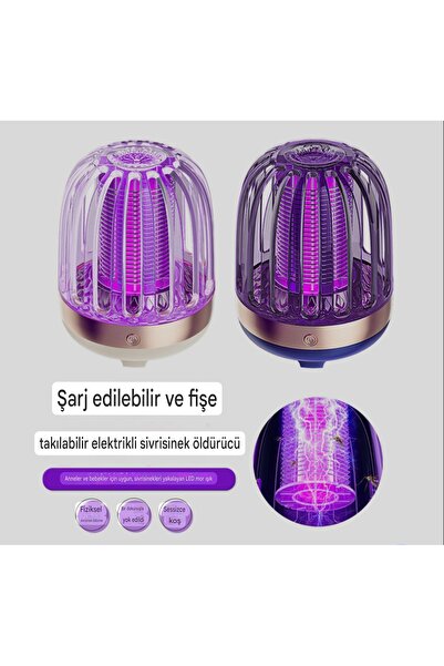 ErginGroup 360 Derece Şarjlı Uv Işıklı Elektrikli Sivrisinek Öldürücü Lamba S...