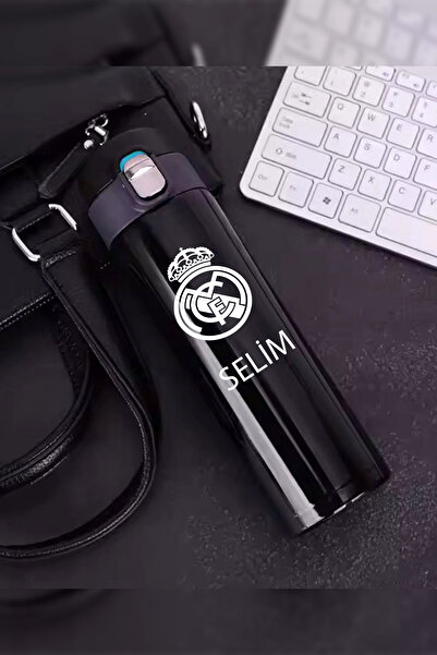 İŞTE BU Kilitli Paslanmaz Çelik Vakumlu REAL MADRID Termos 500 ml - Sızdırmaz...