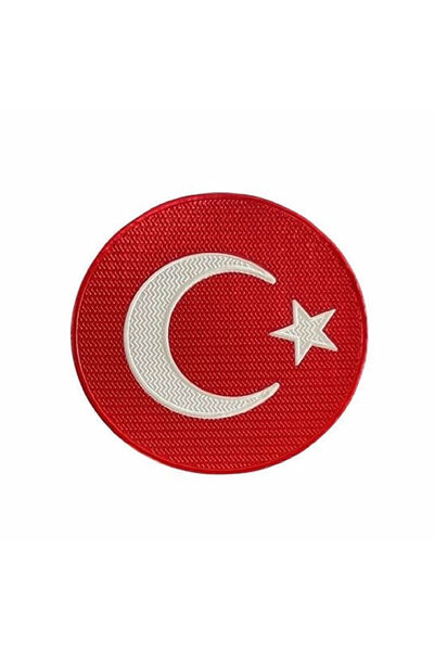 ÇUKUROVA ÜTÜ Yuvarlak Türk Bayrağı 7 cm Patch 3D, Yeni Tip, Cırtlı, Standart ...