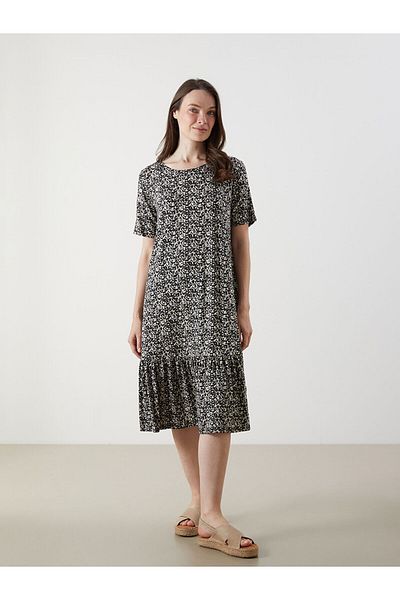 LC Waikiki Crew Neck Floral A-Line Dress