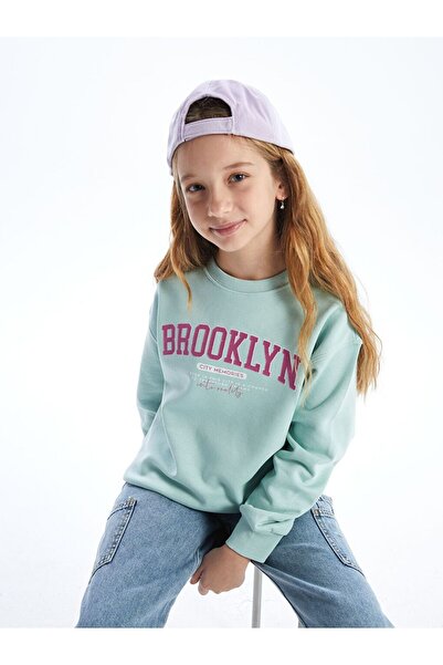 LC Waikiki سويت شيرت سميك للفتيات برقبة دائرية من LCW Kids