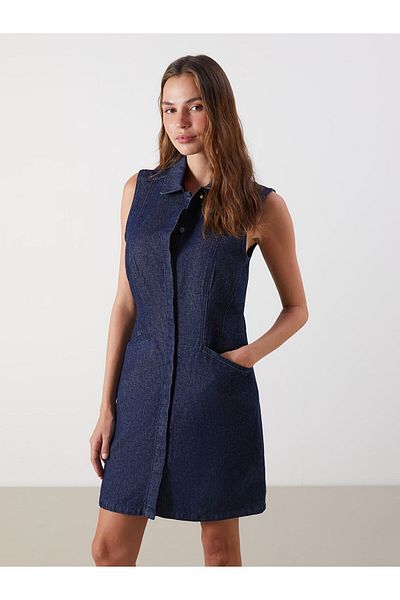 LC Waikiki Rochie din blugi cu guler de cămașă