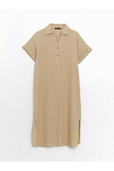 LC Waikiki Dámské šaty oversize s texturovaným límečkem