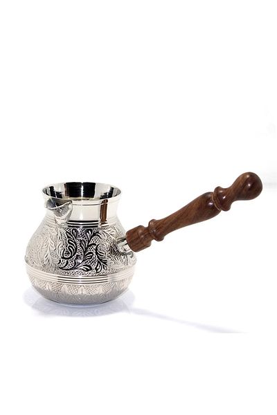 Wolawood Traditional Handmade Ottoman Style Brass Production Coffee Pot Special Embroidered Nostalgic Turkish Coffee Presentation