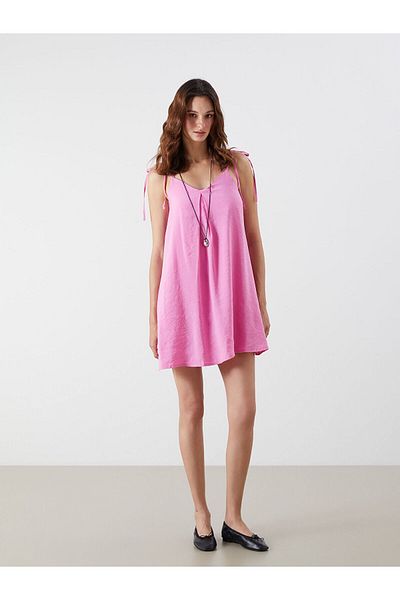 LC Waikiki V Neck Strap Modal Blend Mini Dress