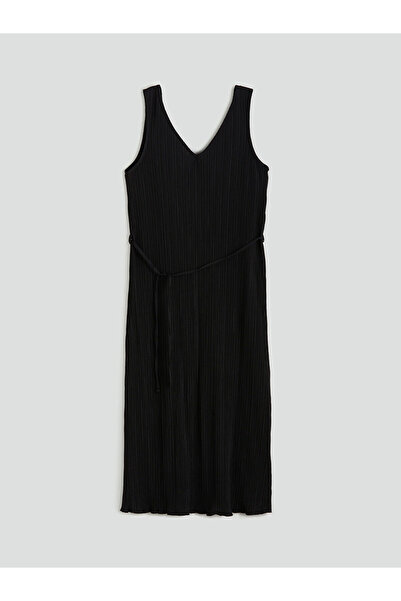 LC Waikiki Haljina sa V-izrezom Teksturirano sa pojasom