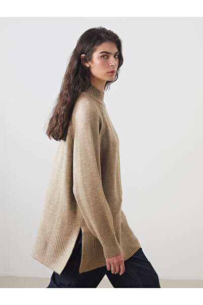 LC Waikiki New Season Stand Collar Oversize Women's Knitwear Tunic