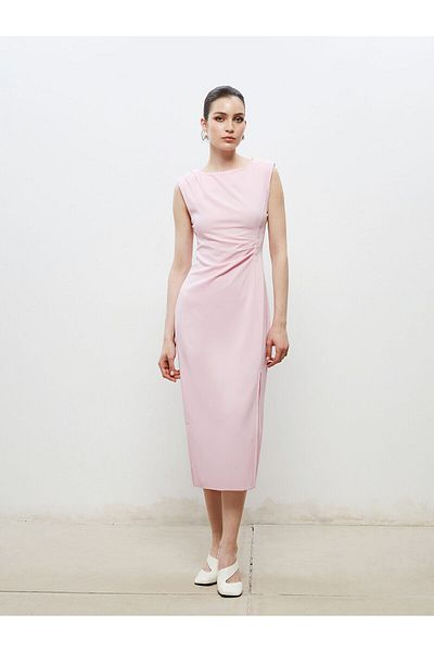 LC Waikiki Crew Neck Drawstring Dress