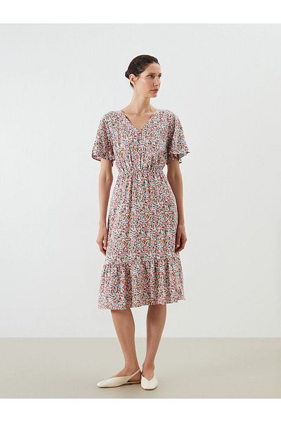 LC Waikiki Rochie cu decolteu în V cu talie florală