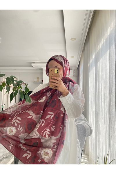 EFSA SCARF Rose Pattern Bordo
