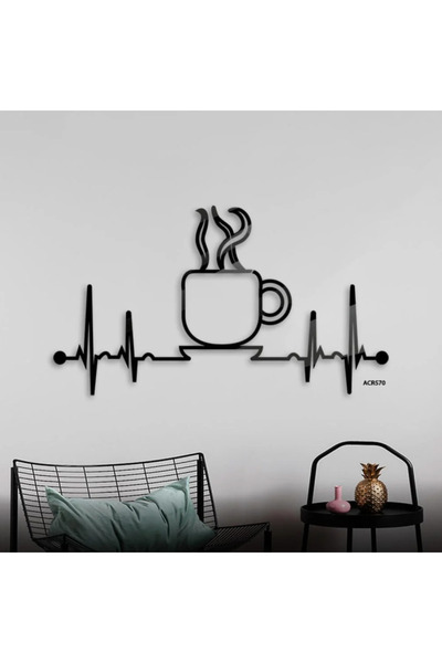 ZERF لوحة جدارية أكريليك تعرض كوب قهوة بتقنية القص بالليزر