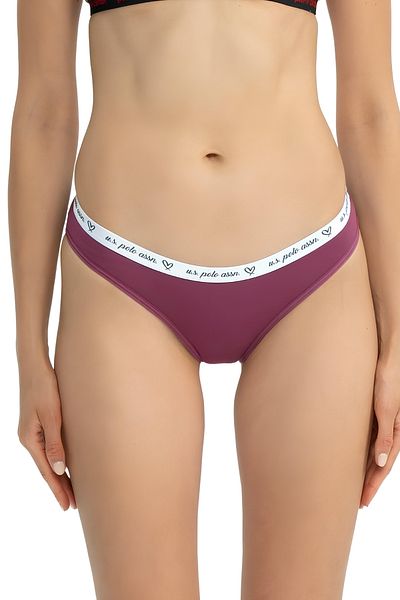 U.S. Polo Assn. Women's 3-Piece Slip Panties Set - Dusty Rose, Purple & Printed Color
