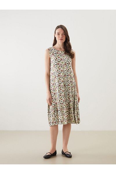 LC Waikiki Rochie florală în formă de A cu decolteu