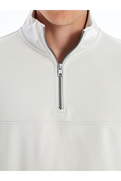 LC Waikiki Γκρι ψηλός λαιμός Ανδρικό φούτερ