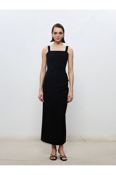 LC Waikiki Square Neck Crepe Dress