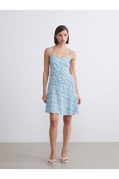 LC Waikiki Rochie mini florală cu guler pătrat
