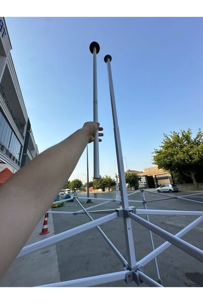 İKİZLER BRANDA Gazebo Çadır Kamelya Yedek Orta Ana Direk Şapkalı Profili