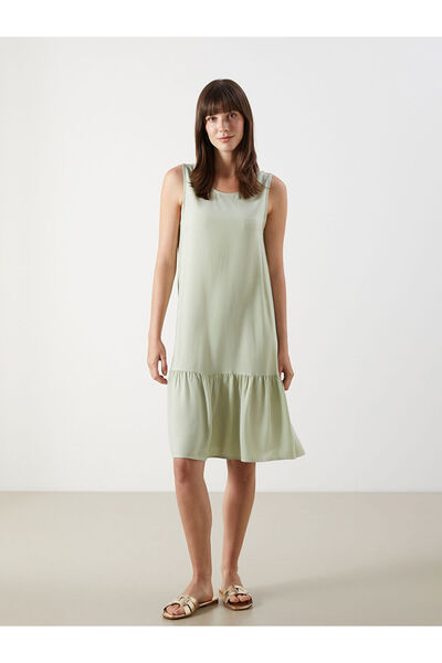 LC Waikiki OFERTE DE SEZON DE LA RMZ CLOTHING Rochie verde Bi guler rotund ini