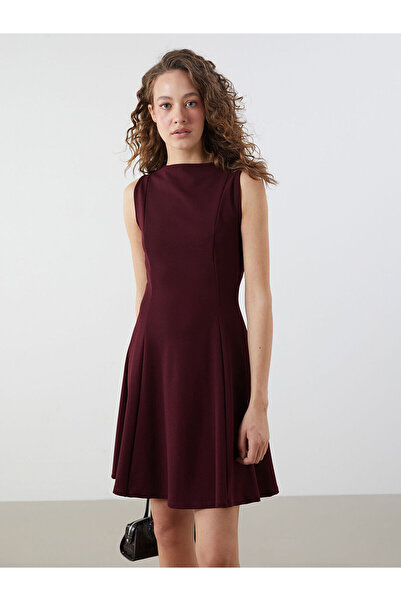 LC Waikiki Peak New Season Crew Neck Peplum Mini Dress