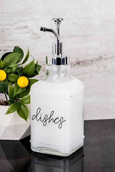 Dolkin Home 500ml Luxury Glass Liquid Soap Dispenser Hand Soap Dishwashing Liquid Hands Dishes with Label Bathroom Organizer