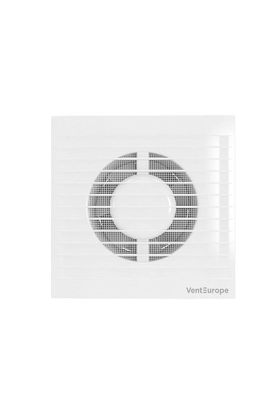 Venteurope Ventilator de baie REFINED100BDT, diametru 100 mm, plasă antiinsecte, supapă de sens unic, temporizator
