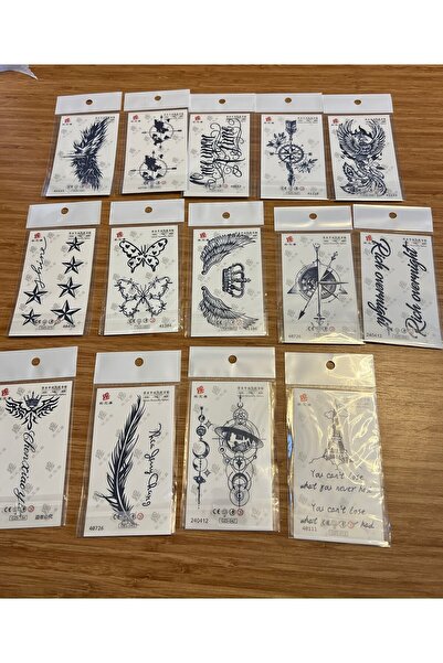 Airbrush Tattoo Toptan 50 adet 1 ay kalıcı geçici dövme paketi 11x8 cm