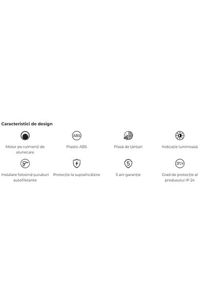 Venteurope Ventilator de baie CLASSIC125, diametru 125 mm, debit 183 mc/h, 16W, IP24, silențios